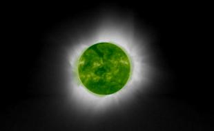 :] The sun’s corona is visible during a solar eclipse. (Image courtesy NASA/ESA.)