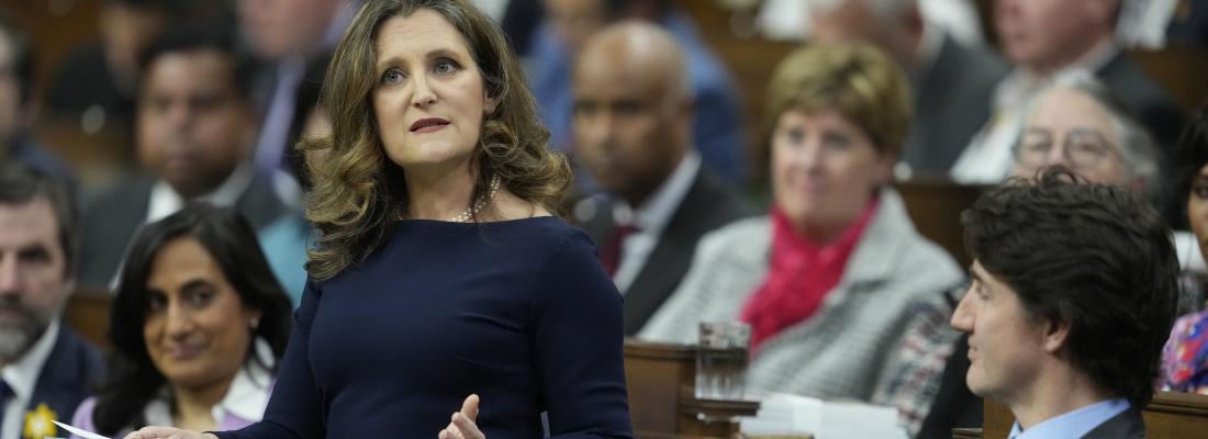 Minister of Finance Chrystia Freeland presents the new budget in the House of Commons. (Photo: THE CANADIAN PRESS/Adrian Wyld.)