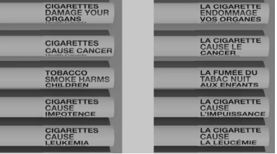 A sample of the new cigarette warning labels. (Source: Health Canada via cbc.ca.)