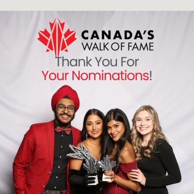 Inductees into Canada’s Walk of Fame in the Community Hero category show their awards. (Photo via Canada’s Walk of Fame Facebook page.)