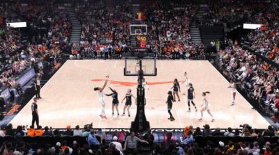 A WNBA exhibition game in Toronto drew a sold-out crowd. (Photo via CBC Sports’ Facebook page.)